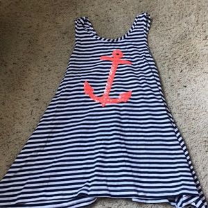 Blue and white tank top